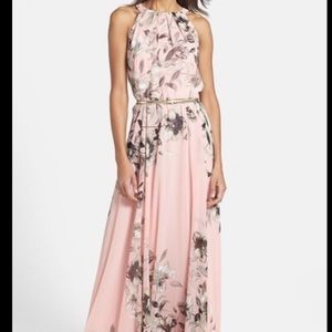 Never worn, Eliza j, pink floral maxi dress